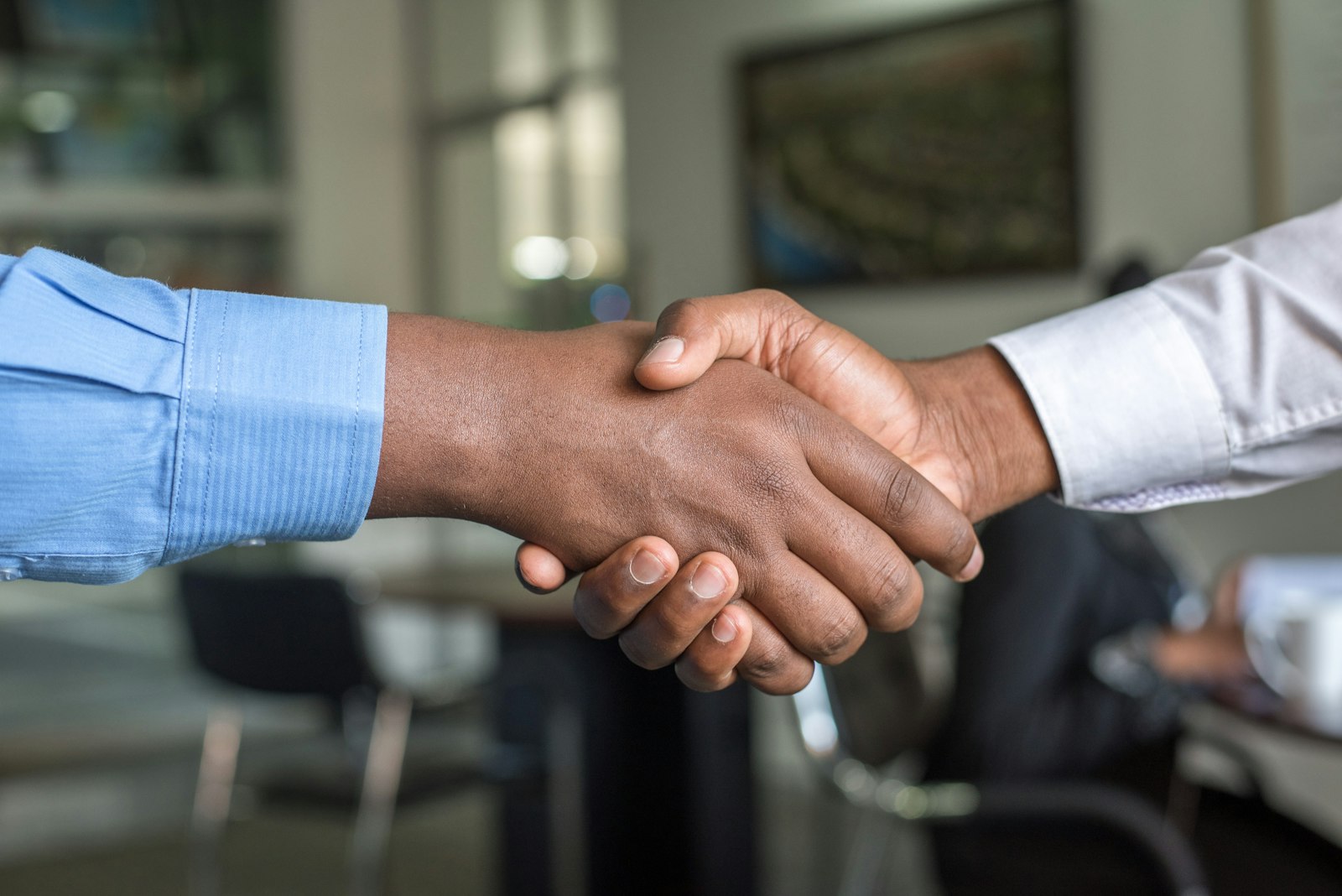 A confidential business agreement being concluded
